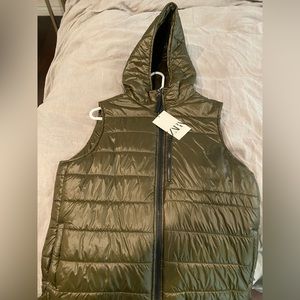 Zara Green puffer vest